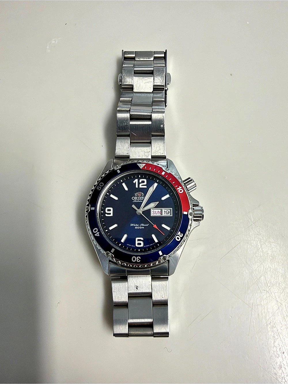 Orient Mako Pepsi Bezel Automatic Dive Watch Blue & Silver